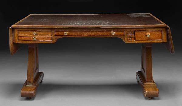 Appraisal: A Regency mahogany drop flap library table early th century