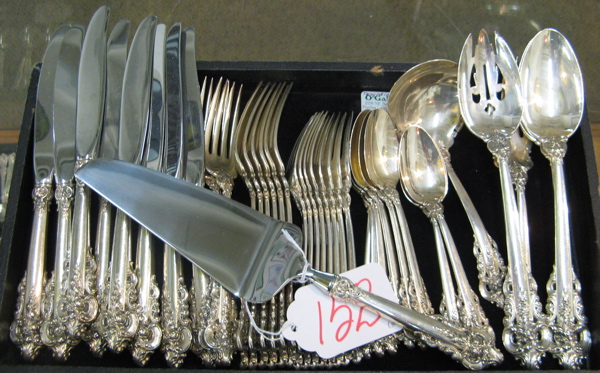 Appraisal: WALLACE STERLING SILVER FLATWARE SET Grand Baroque pattern of pieces