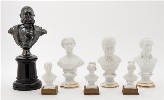 Appraisal: Sale Lot A Collection of Seven Continental Miniature Busts th