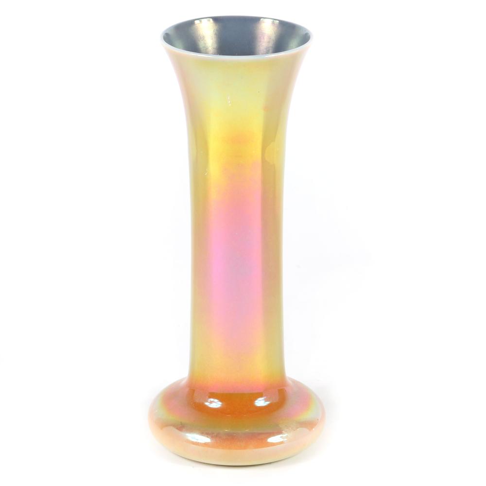 Appraisal: IMPERIAL OPAQUE GLASS FLARE RIM VASE WITH IRIDESCENT YELLOW EXTERIOR