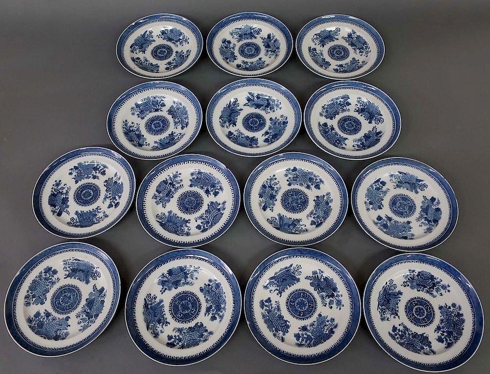 Appraisal: Fitzhugh Chinese Blue and White Porcelain Plates Eight Fitzhugh Chinese