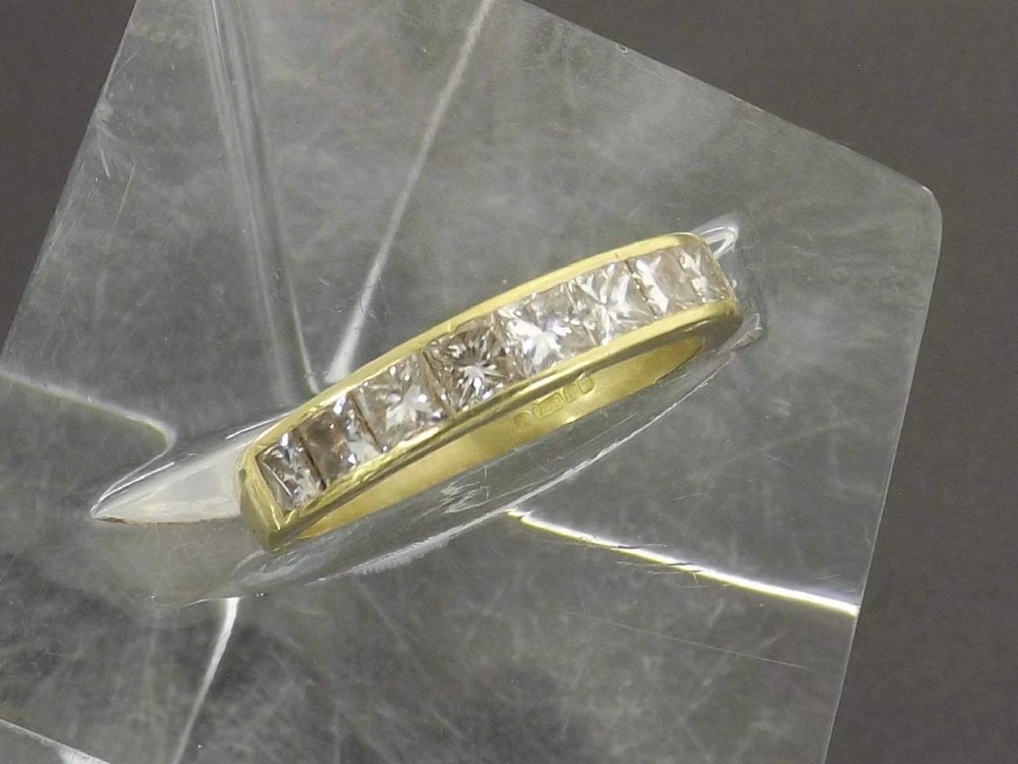 Appraisal: - -a ct yellow gold ten stone channel set princess-cut