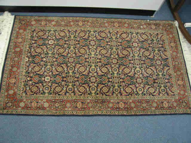 Appraisal: Tabriz Persian Handmade Rug rich overall floral on indigo field