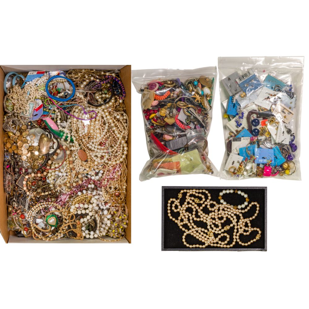 Appraisal: NOLAN MILLER AND COSTUME JEWELRY ASSORTMENTIncluding mm pearl necklaces and