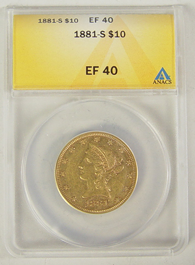 Appraisal: -S Liberty Gold Coin ANACS certified and graded XF- Good