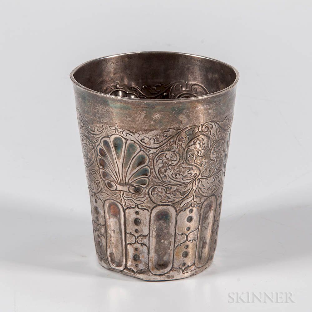 Appraisal: Continental Silver Beaker Continental Silver Beaker probably Germany th century