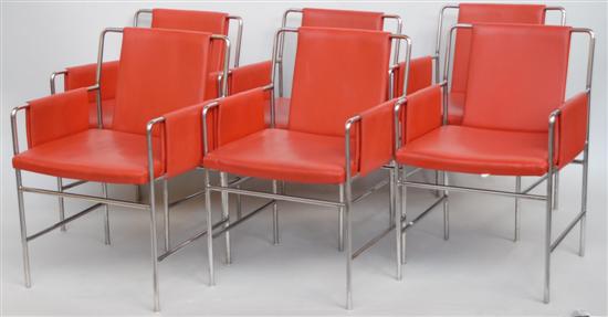 Appraisal: SET OFSIX CHAIRS th C modern design by Ward Bennett