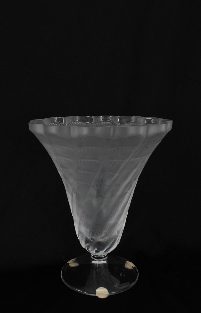 Appraisal: French Lalique Crystal Vase French Lalique Crystal Vase Marked on