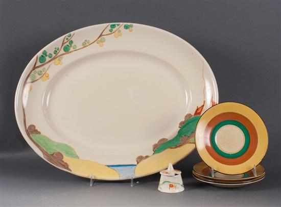 Appraisal: Clarice Cliff painted china in the ''Bizarre'' pattern pieces circa