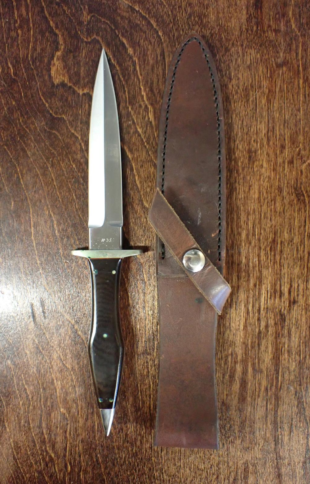 Appraisal: PAT CRAWFORD CUSTOM MADE DAGGER having a double sided blade