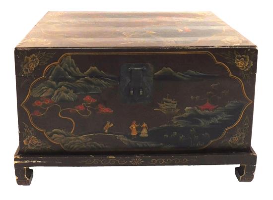 Appraisal: ASIAN Late th early th C Chinese lacquer trunk on