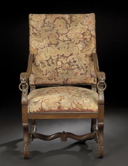 Appraisal: Louis XIII-Style Oak Fauteuil a la Reine third quarter th