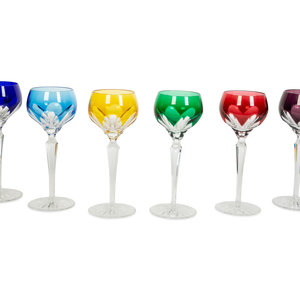 Appraisal: Six Cut-to-Clear Glass Goblets Height inches