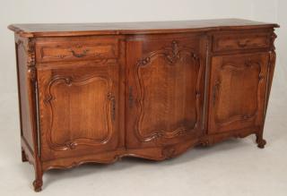 Appraisal: PROVINCIAL LOUIS XV STYLE OAK BUFFET PROVINCIAL LOUIS XV STYLE