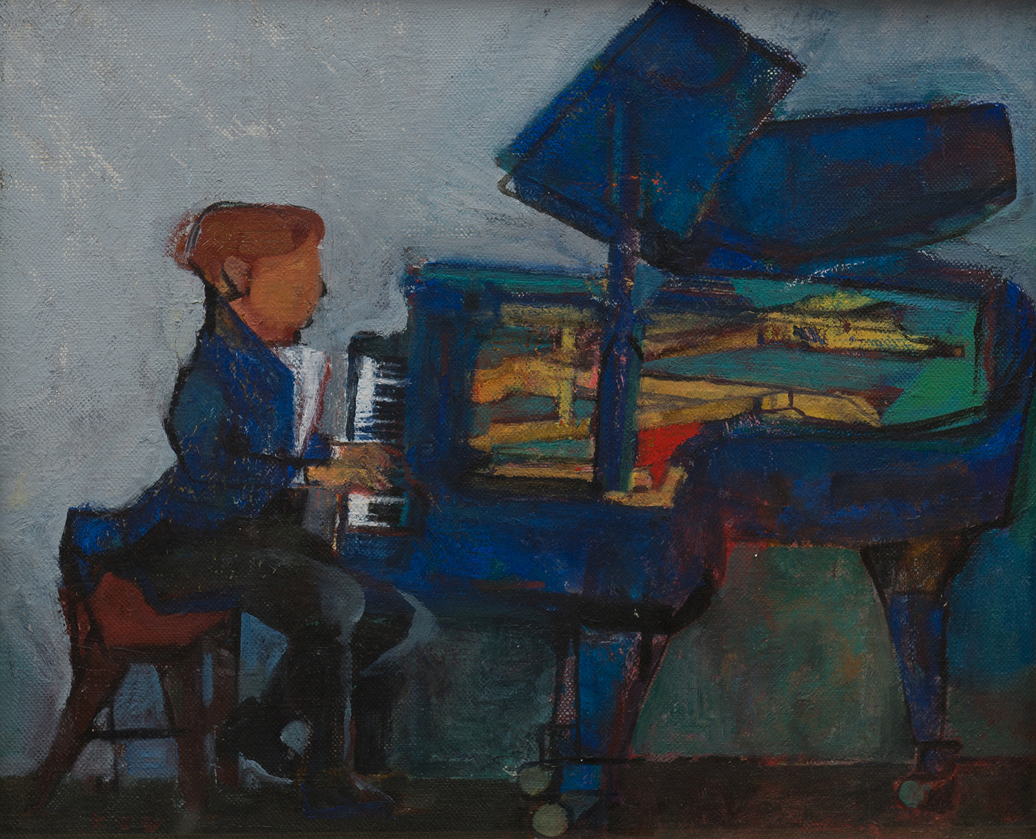 Appraisal: ARTIST UNKNOWN JAPANESE SCHOOL Piano Player oil on canvas x