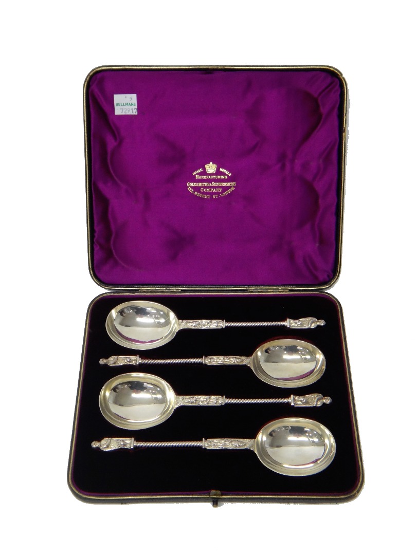 Appraisal: A set of four Victorian silver spoons each having an