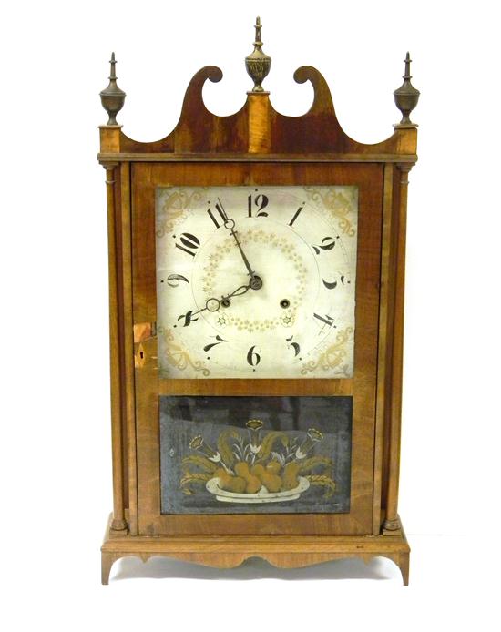 Appraisal: Eli Terry Son pillar and scroll shelf clock mahogany veneer