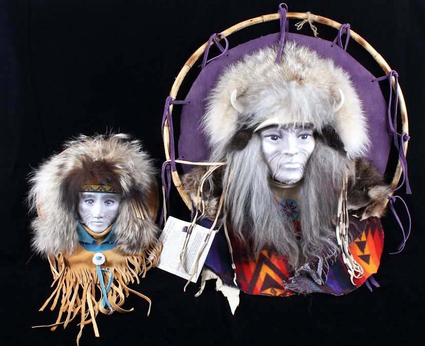 Appraisal: Moon Phase Mask Art By White Buffalo Woman Included in