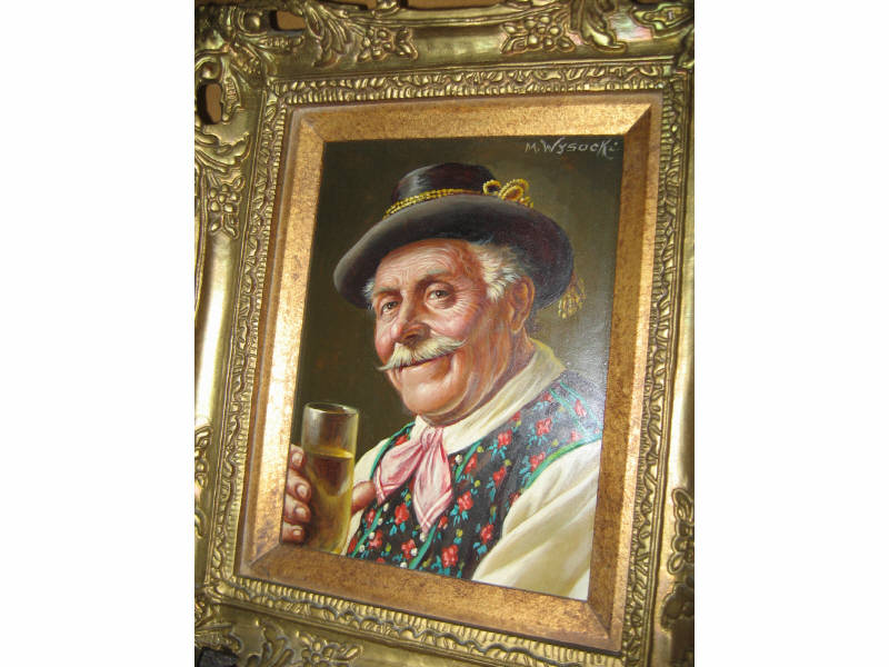 Appraisal: M WYSOCKI AUSTRIAN Portrait of a man wearing traditional Austrian