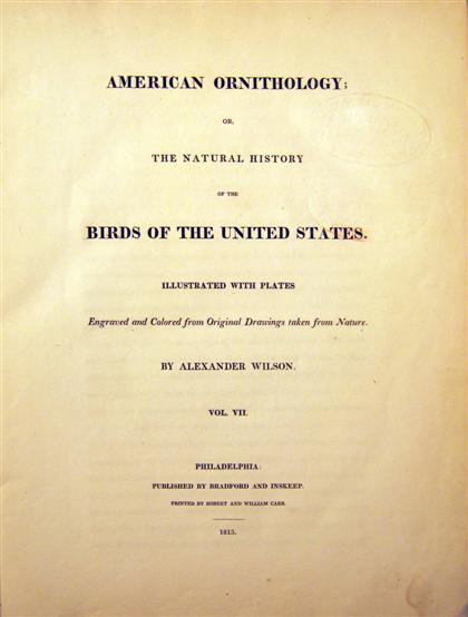 Appraisal: vols Wilson Alexander American Ornithology or The Natural History of