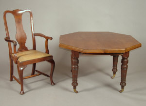 Appraisal: A mahogany octagonal dining table late th century the moulded