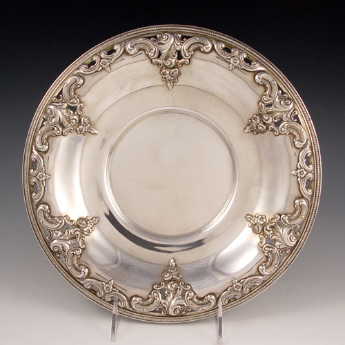 Appraisal: WALLACE GRAND BAROQUE STERLING BOWL Repousse and pierced rim in