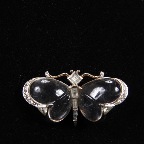 Appraisal: Trifari 'Alfred Philippe' Jelly Belly Gold Tone Rhinestone Butterfly Figural