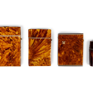 Appraisal: Three Regency Tortoiseshell Card Cases and an Etui TH CENTURY