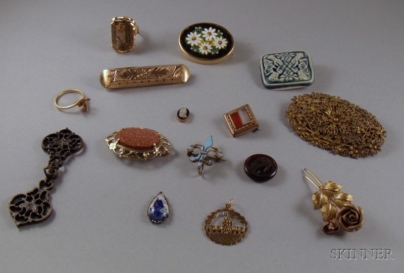 Appraisal: Small Group of Assorted Gold and Other Estate Jewelry including