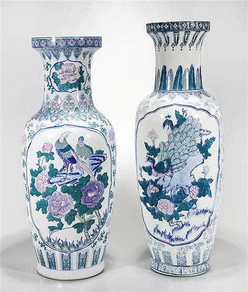 Appraisal: Two tall Chinese painted porcelain vases x approx