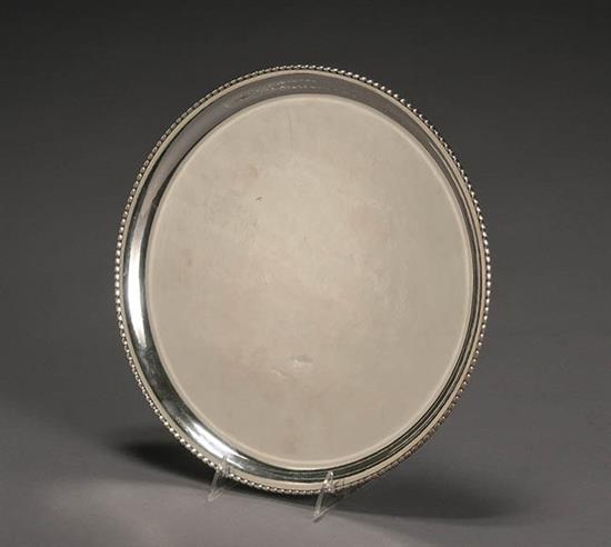 Appraisal: Georg Jensen Sterling Circular Tray Post Having a beaded rim