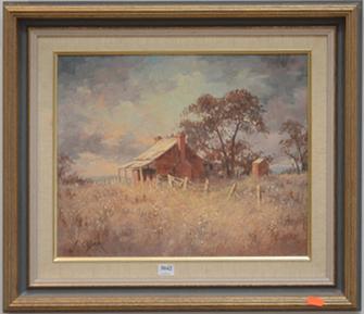 Appraisal: JULIE OGIER A COUNTRY COTTAGE OIL ON BOARD X CM