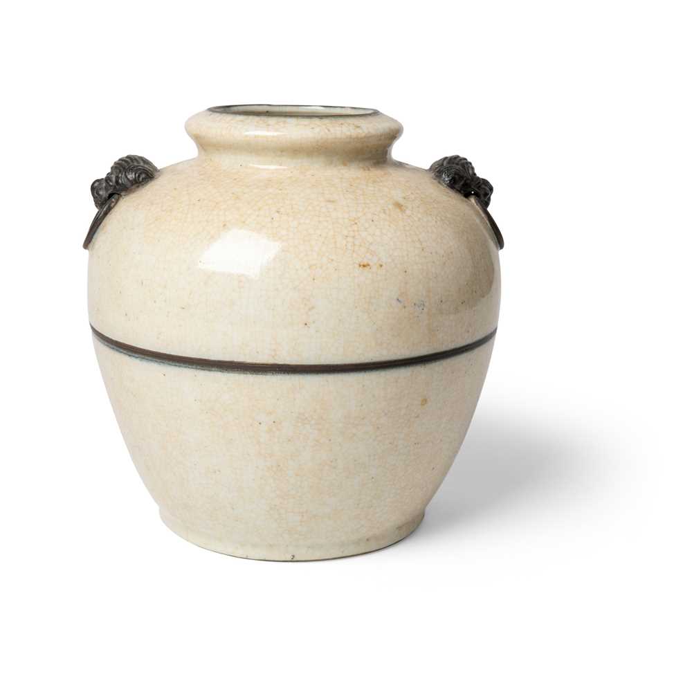 Appraisal: GE-TYPE CRACKLE-GLAZED 'TAOTIE' JAR XUANDE MARK BUT TH CENTURY the