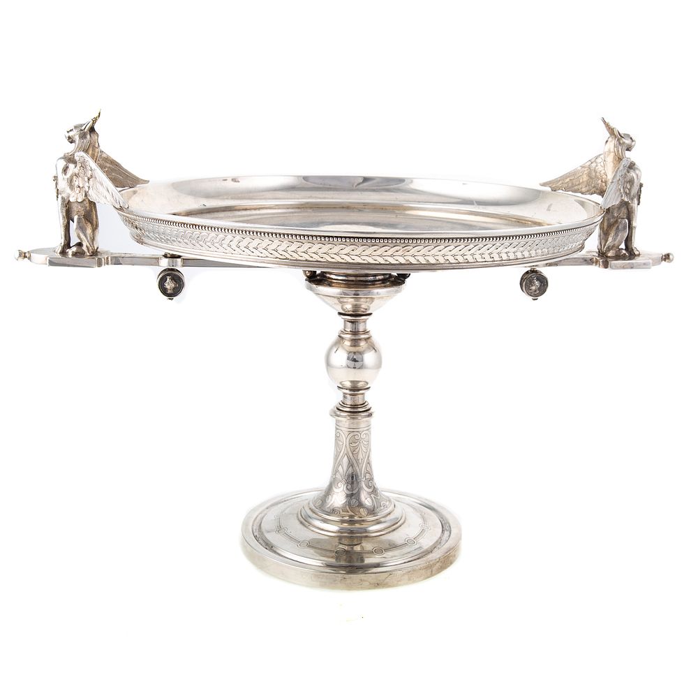 Appraisal: Bigelow Bros Kennard Coin Silver Cake Stand Boston c -