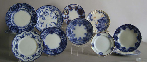 Appraisal: Thirteen flow blue plates