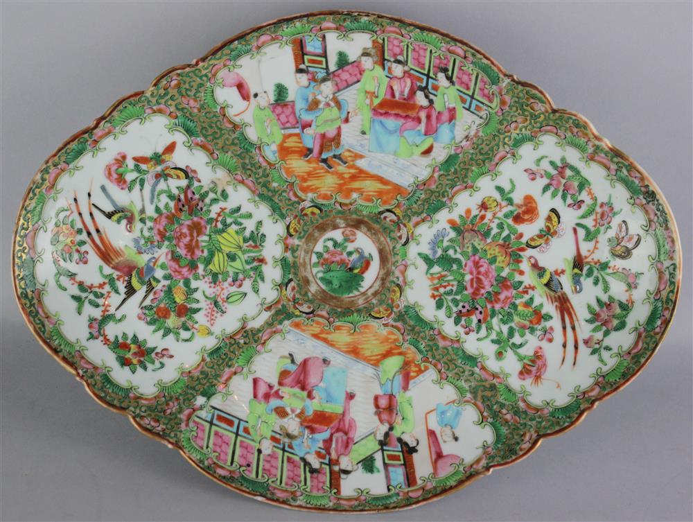 Appraisal: CHINESE ROSE MEDALLION LOZENGE-FORM DISH CA the lozenge dish set