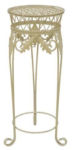 Appraisal: Painted wrought iron plant stand st c circular top with