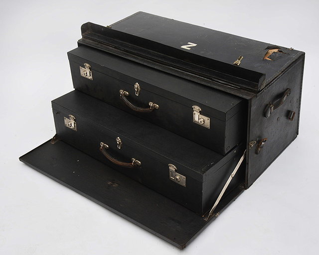 Appraisal: AN OLD AUTOMOBILE TRUNK from a Rolls Royce the fall