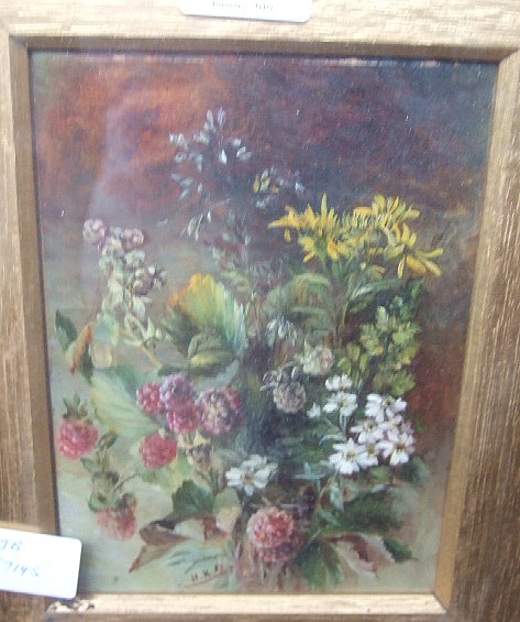 Appraisal: H K O circa Still life studies of wild flowers