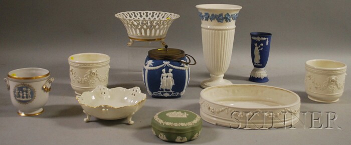 Appraisal: Nine Pieces of Assorted Decorated Ceramics including a pair of