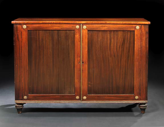 Appraisal: Regency Rosewood and Mahogany Cabinet early th century the rectangular