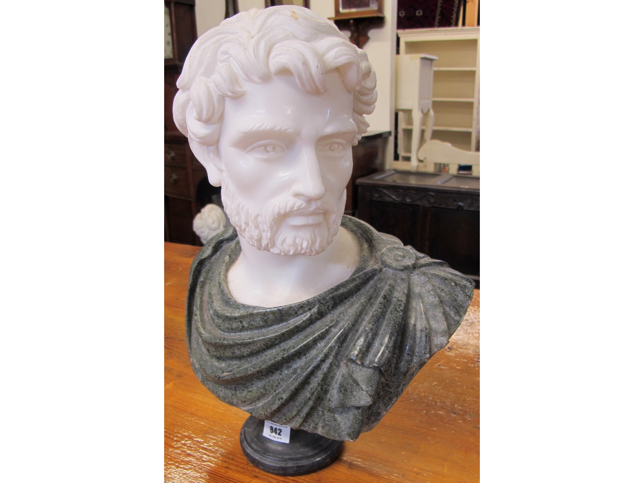 Appraisal: A marble bust of a Greek man after the Antique