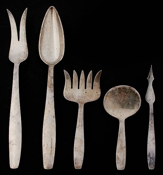 Appraisal: A suite of sterling flatware serving piecesAllan Adler Studio City