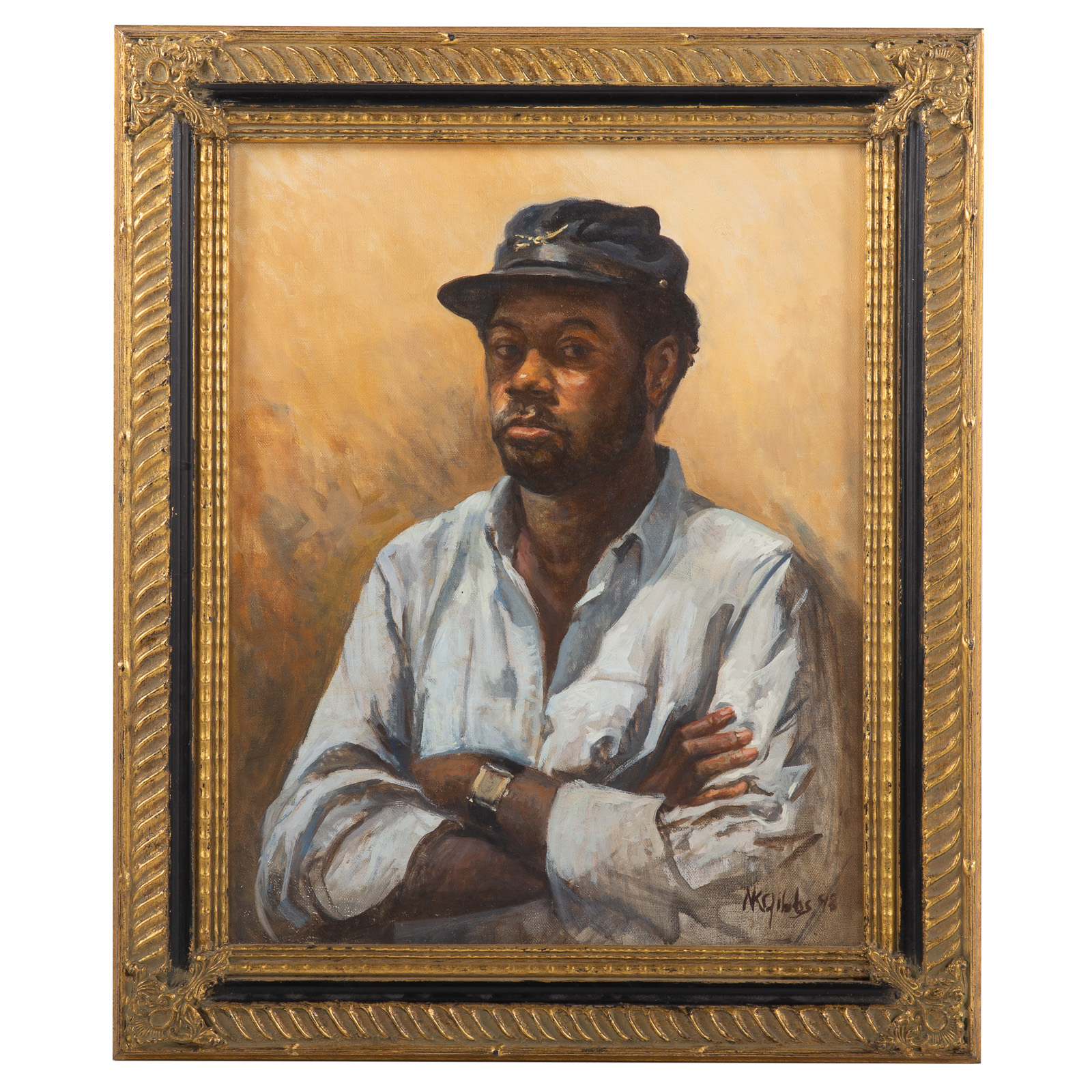 Appraisal: NATHANIEL K GIBBS SELF PORTRAIT OIL American - Oil on