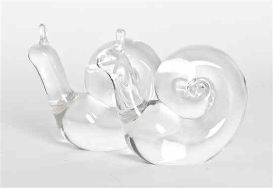 Appraisal: A Pair of Steuben Glass Snails etched Steuben to base