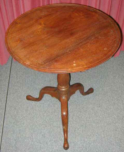 Appraisal: AMERICAN QUEEN ANNE MAHOGANY TILT TOP TEA TABLE Dish form