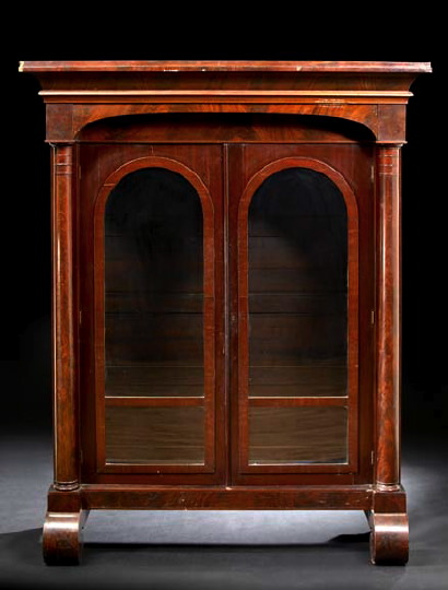 Appraisal: American Late Classical Mahogany Bookcase mid- th century the projecting