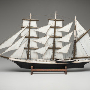 Appraisal: A Carved and Painted Wood Model of a Ship Late