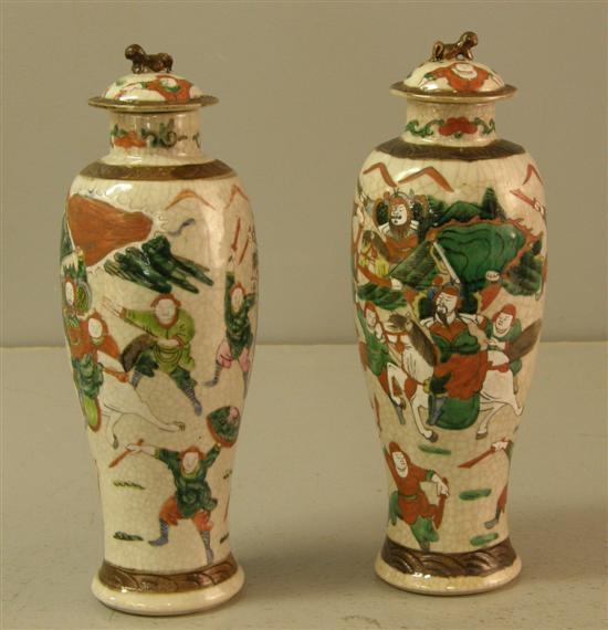 Appraisal: Pair of Cantonese vases and covers