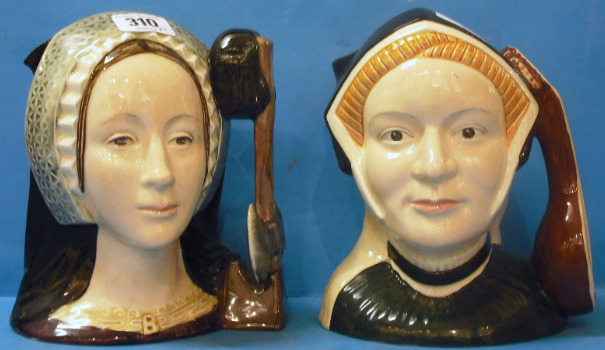 Appraisal: Royal Doulton large Character Jugs Anne Boleyn D and Jane